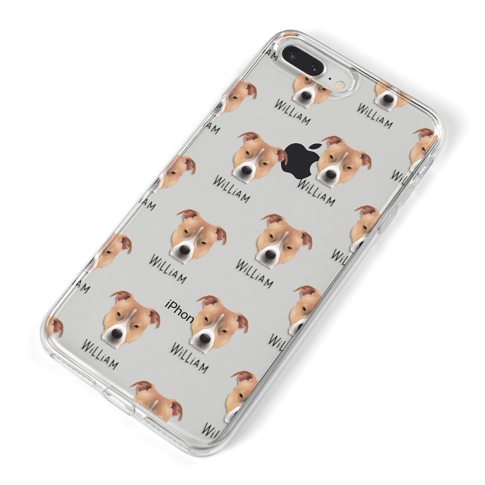 American Pit Bull Terrier Icon with Name iPhone 8 Plus Bumper Case on Silver iPhone Alternative Image