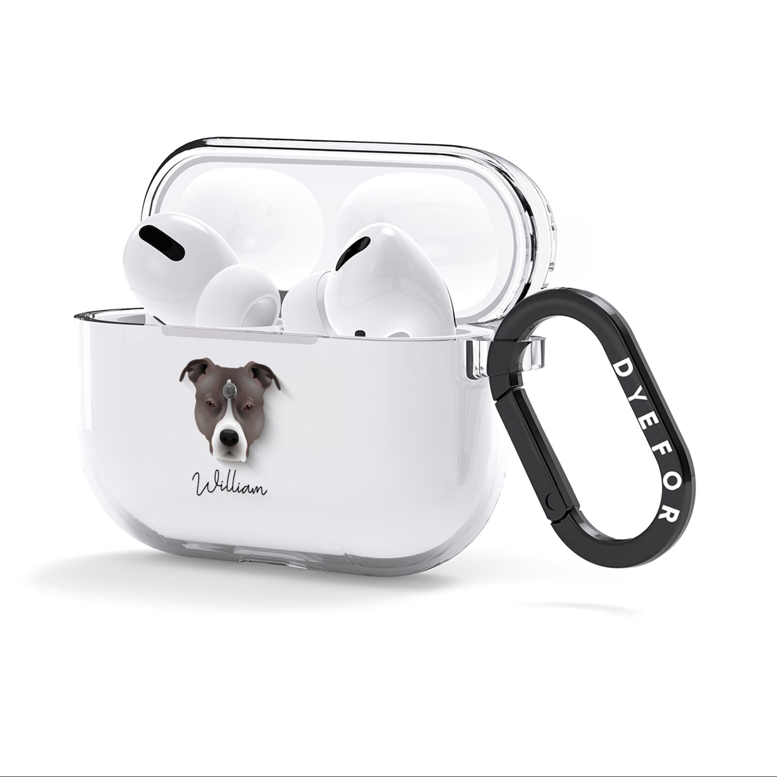 American Pit Bull Terrier Personalised AirPods Clear Case 3rd Gen Side Image