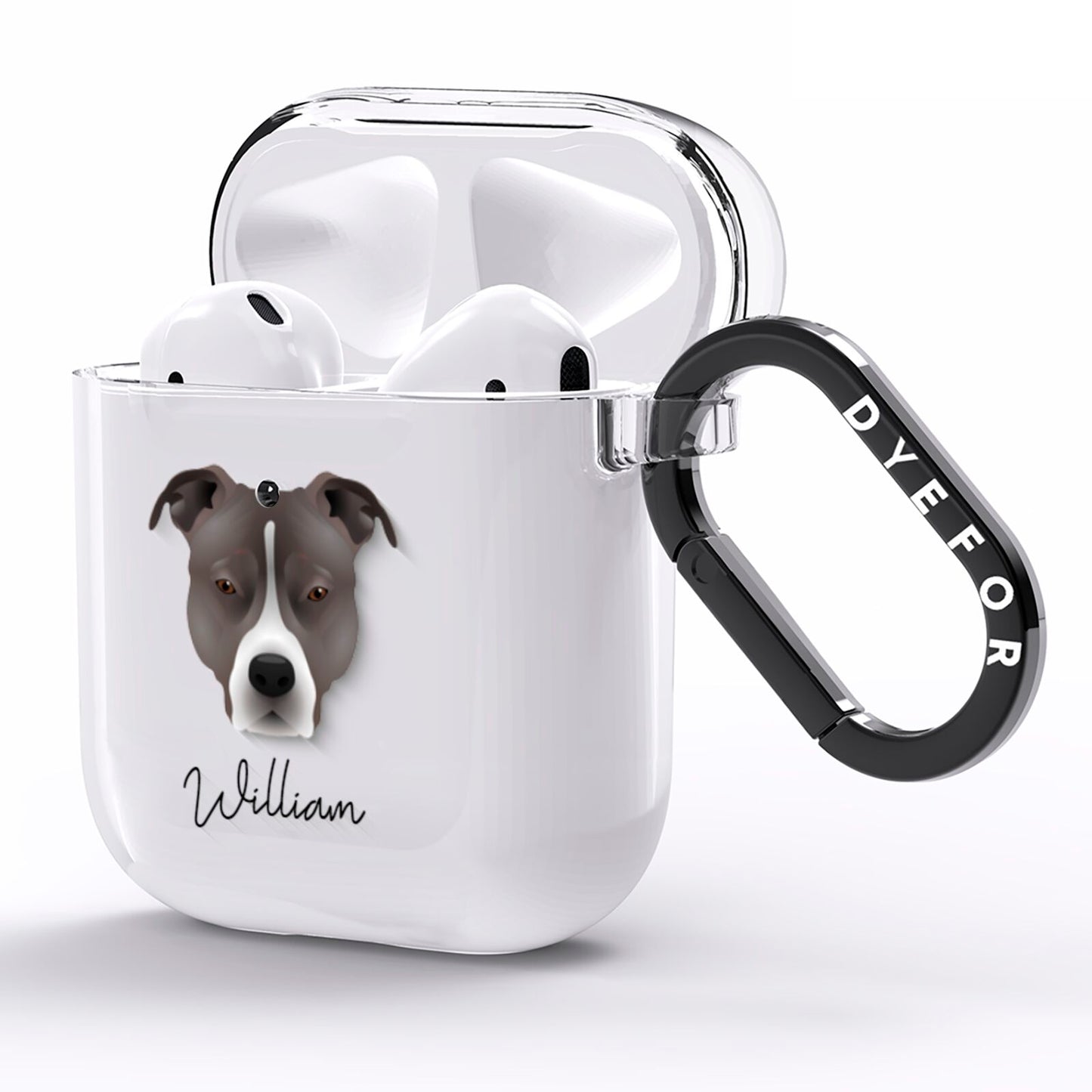American Pit Bull Terrier Personalised AirPods Clear Case Side Image