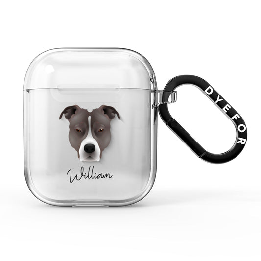 American Pit Bull Terrier Personalised AirPods Clear Case