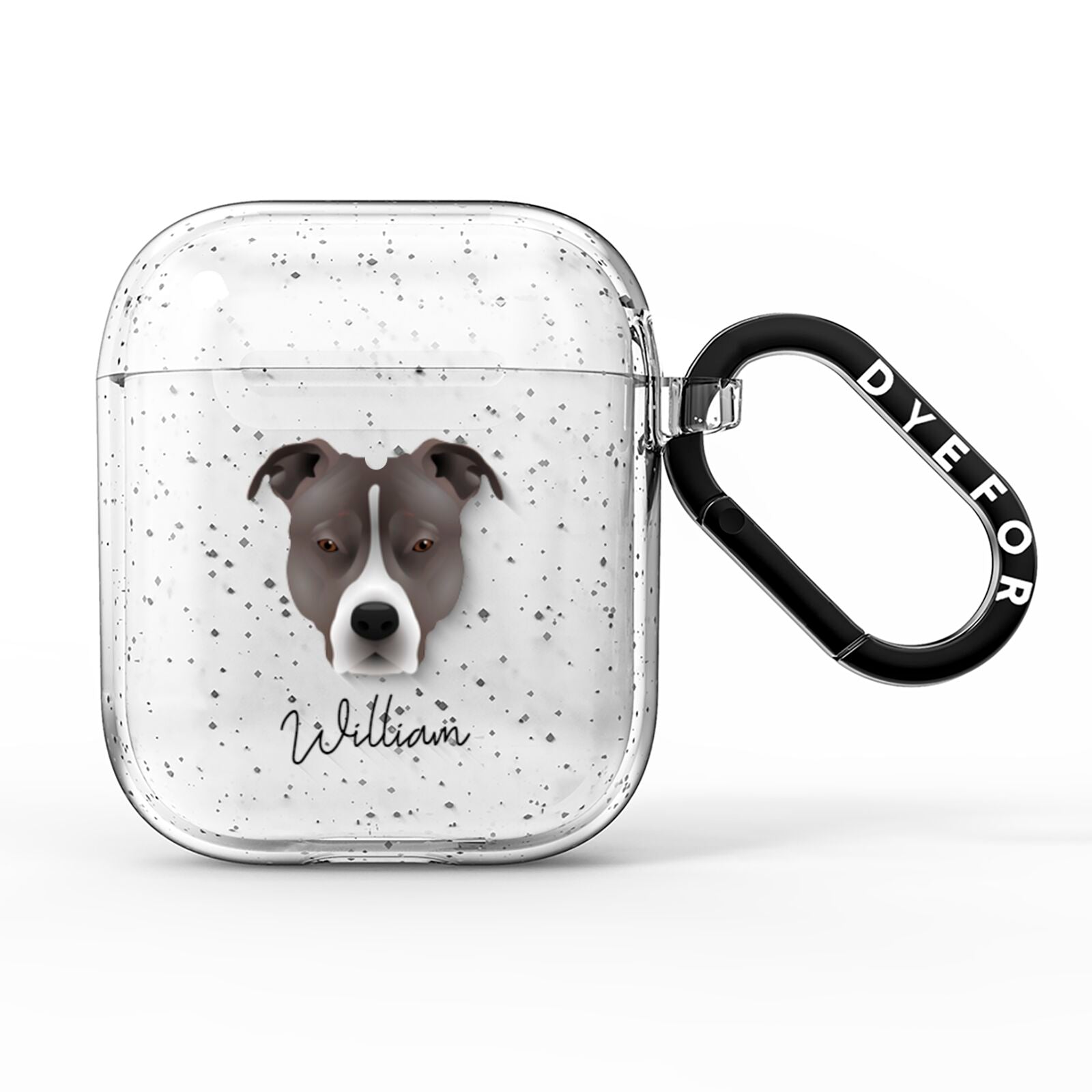 American Pit Bull Terrier Personalised AirPods Glitter Case
