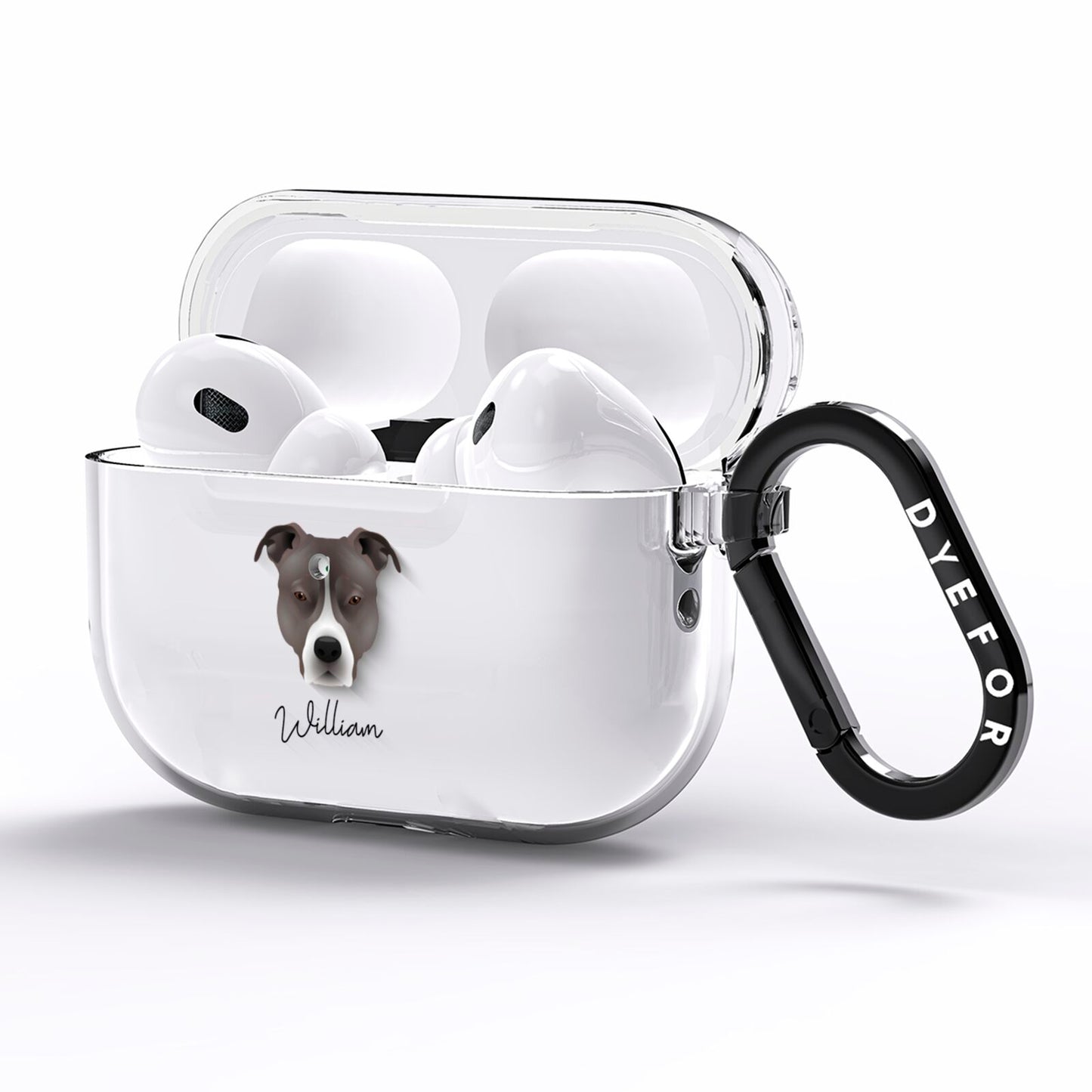 American Pit Bull Terrier Personalised AirPods Pro Clear Case Side Image