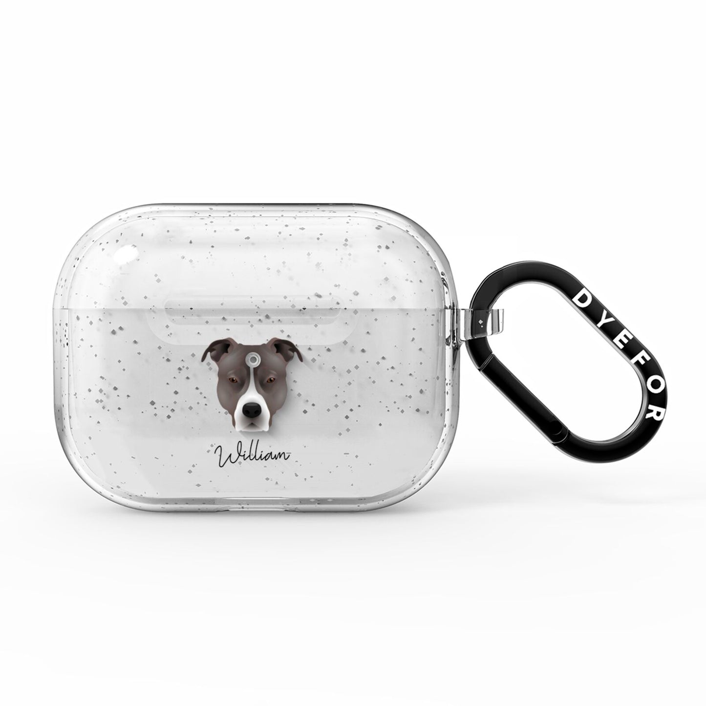 American Pit Bull Terrier Personalised AirPods Pro Glitter Case