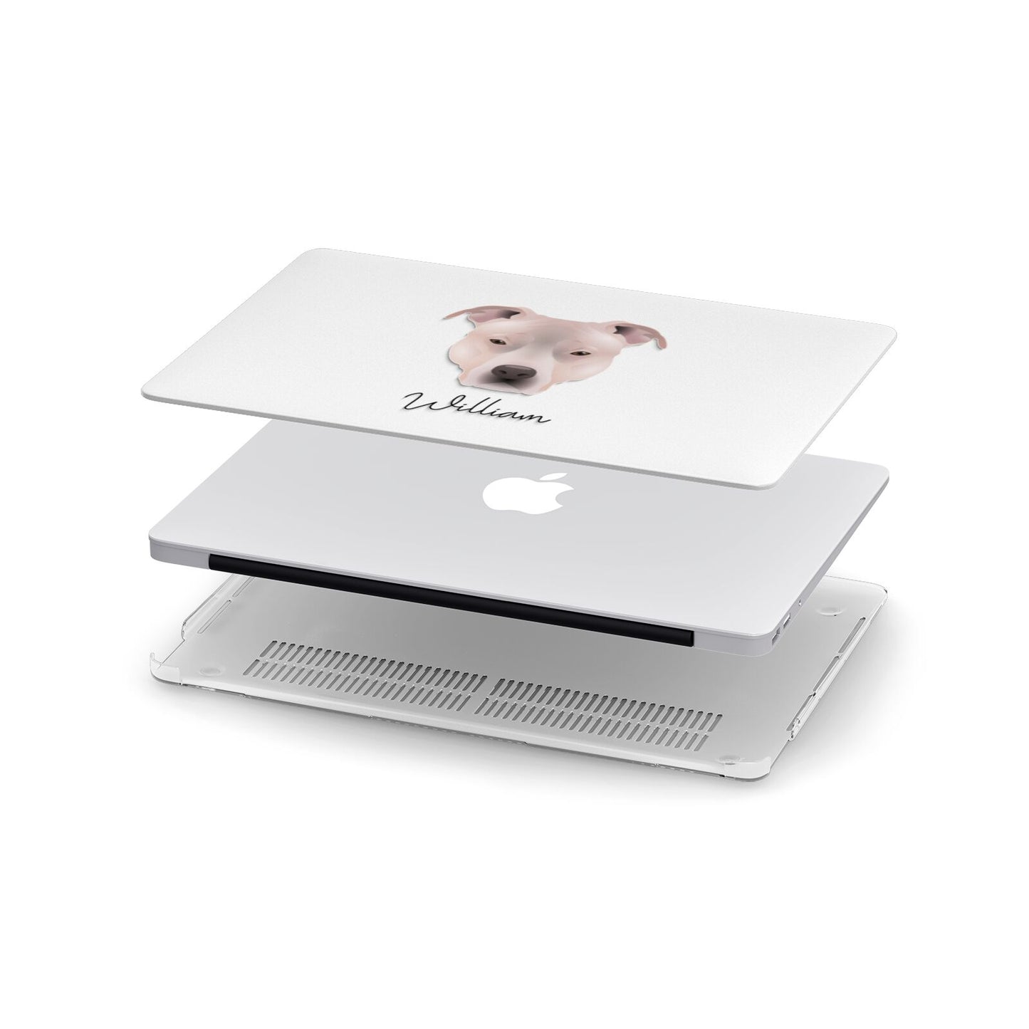 American Pit Bull Terrier Personalised Apple MacBook Case in Detail