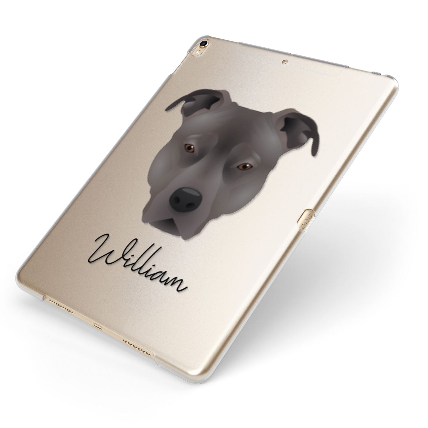 American Pit Bull Terrier Personalised Apple iPad Case on Gold iPad Side View