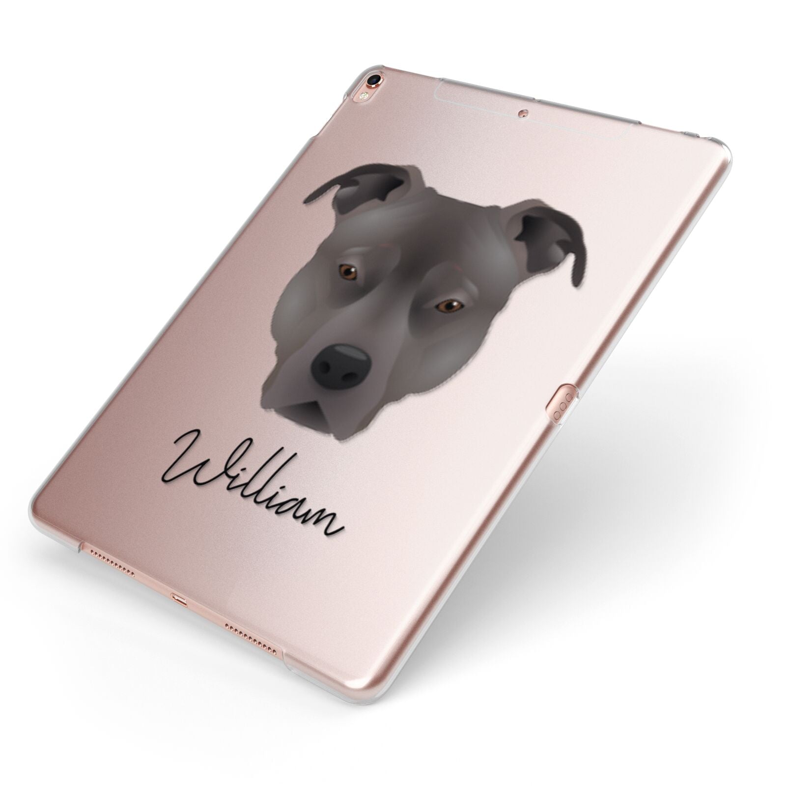 American Pit Bull Terrier Personalised Apple iPad Case on Rose Gold iPad Side View