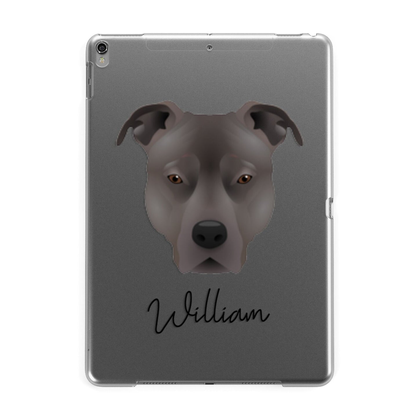 American Pit Bull Terrier Personalised Apple iPad Grey Case