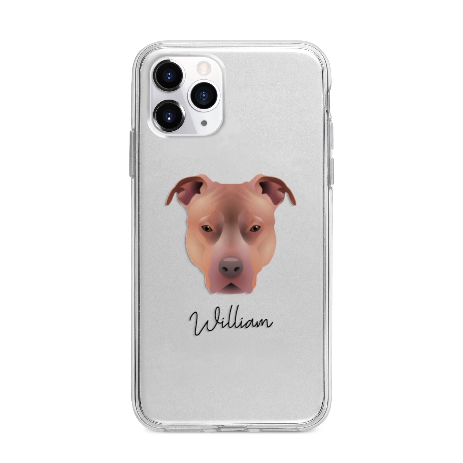 American Pit Bull Terrier Personalised Apple iPhone 11 Pro Max in Silver with Bumper Case