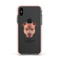 American Pit Bull Terrier Personalised Apple iPhone Xs Impact Case Pink Edge on Black Phone