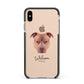American Pit Bull Terrier Personalised Apple iPhone Xs Max Impact Case Black Edge on Gold Phone