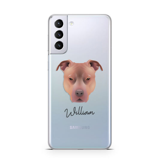 American Pit Bull Terrier Personalised Samsung S21 Plus Phone Case