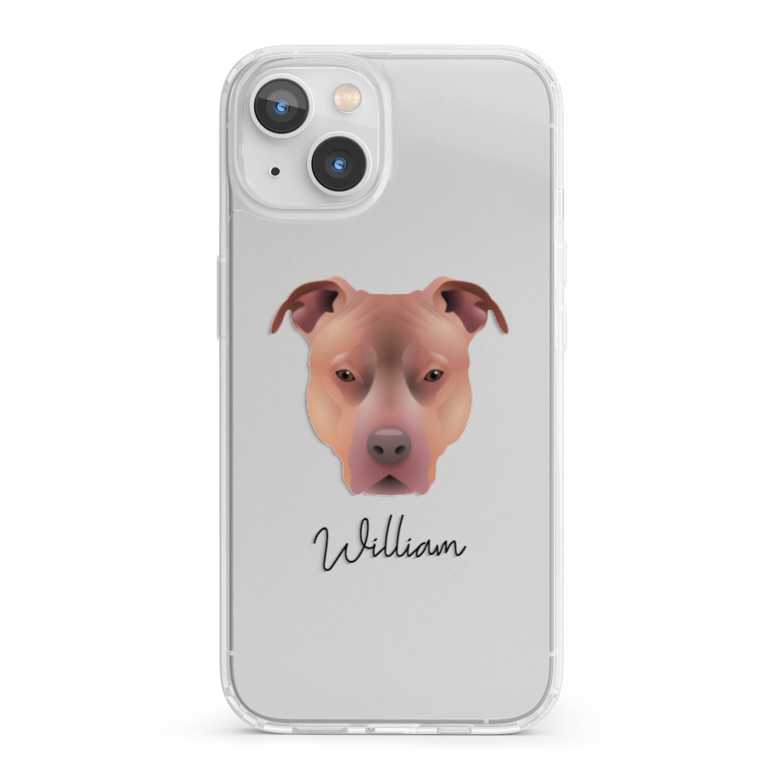 American Pit Bull Terrier Personalised iPhone 13 Clear Bumper Case