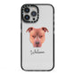 American Pit Bull Terrier Personalised iPhone 13 Pro Max Black Impact Case on Silver phone