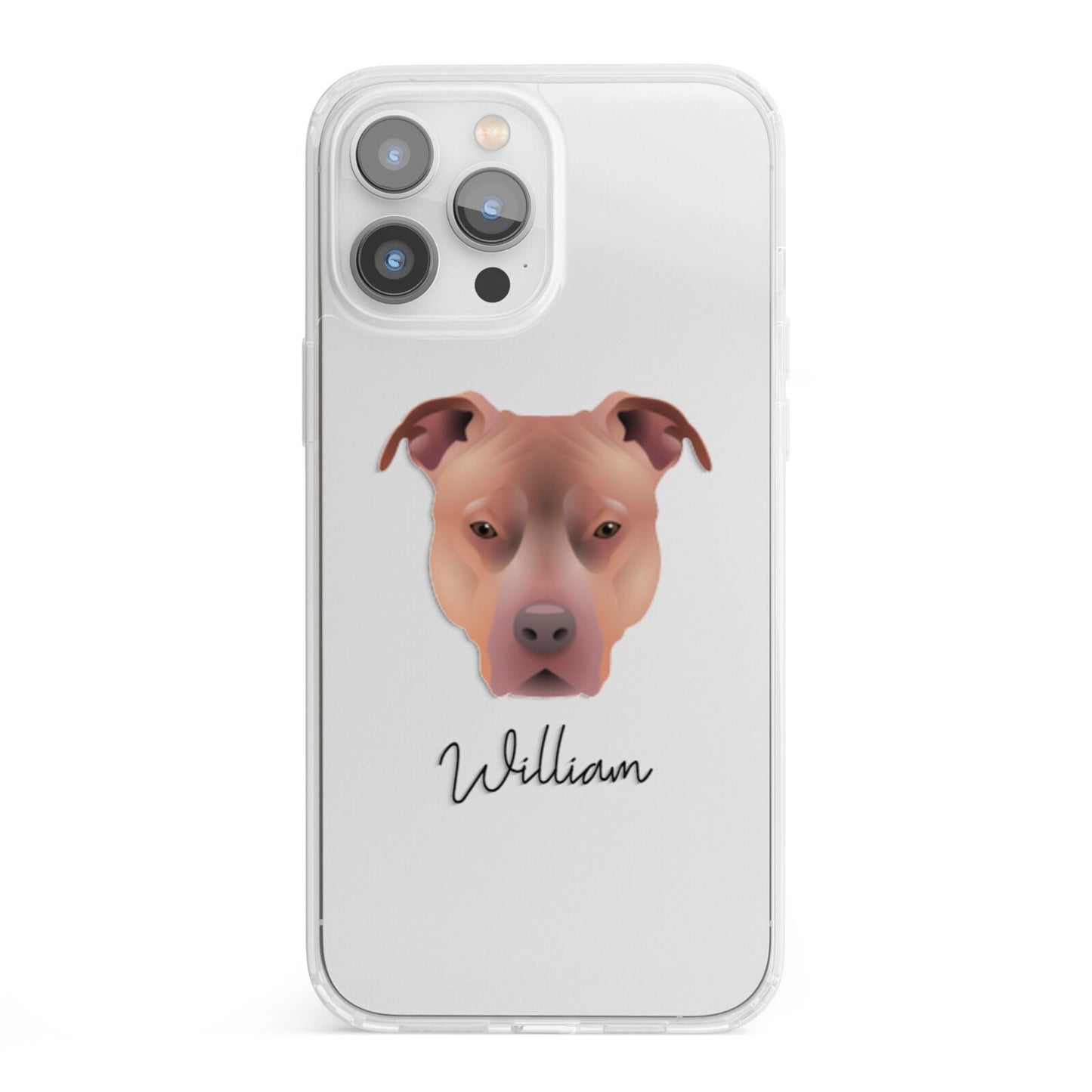 American Pit Bull Terrier Personalised iPhone 13 Pro Max Clear Bumper Case