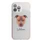 American Pit Bull Terrier Personalised iPhone 13 Pro Max TPU Impact Case with Pink Edges