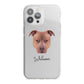 American Pit Bull Terrier Personalised iPhone 13 Pro Max TPU Impact Case with White Edges