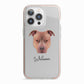 American Pit Bull Terrier Personalised iPhone 13 Pro TPU Impact Case with Pink Edges