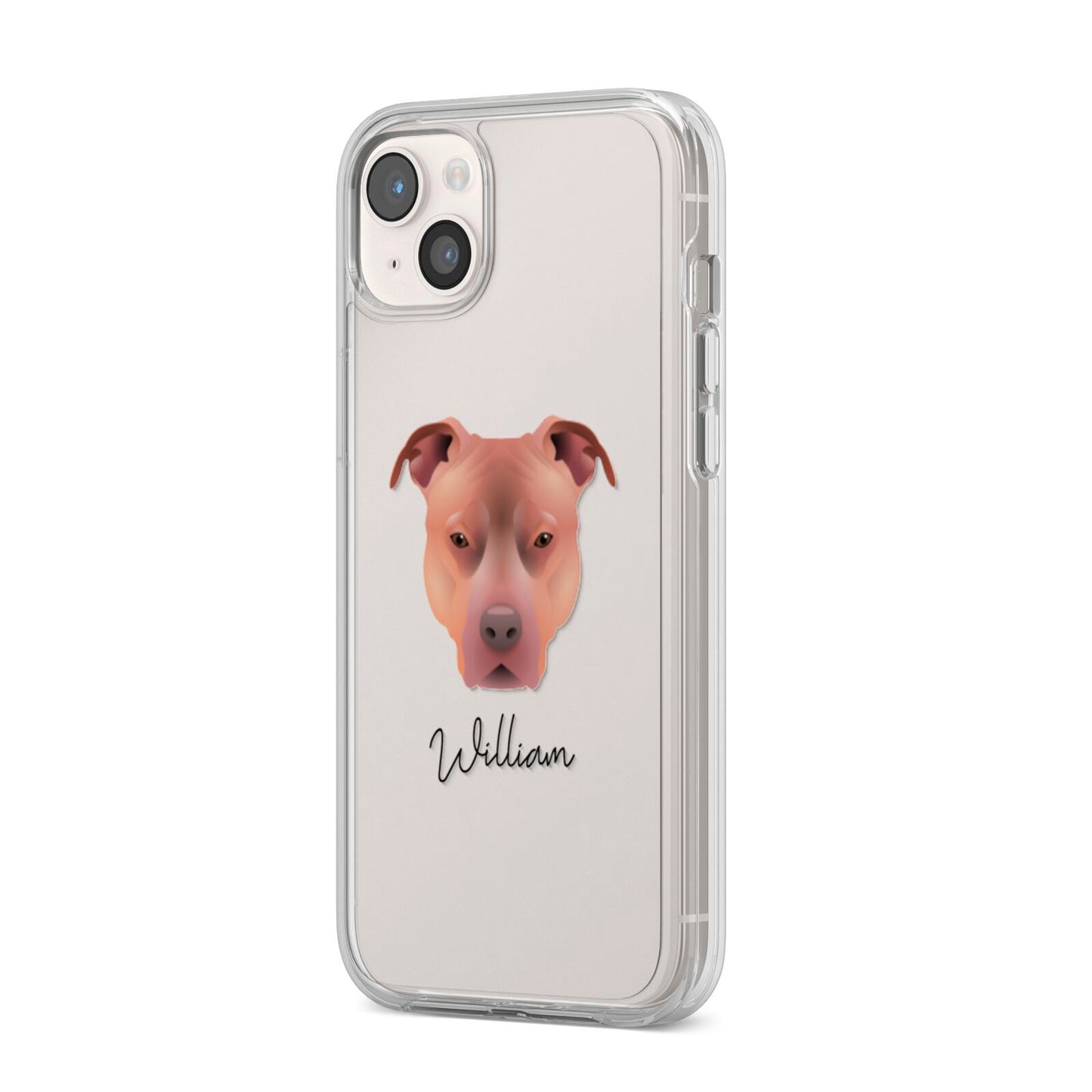 American Pit Bull Terrier Personalised iPhone 14 Plus Clear Tough Case Starlight Angled Image