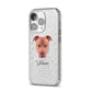 American Pit Bull Terrier Personalised iPhone 14 Pro Glitter Tough Case Silver Angled Image