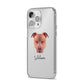 American Pit Bull Terrier Personalised iPhone 14 Pro Max Clear Tough Case Silver Angled Image