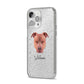 American Pit Bull Terrier Personalised iPhone 14 Pro Max Glitter Tough Case Silver Angled Image