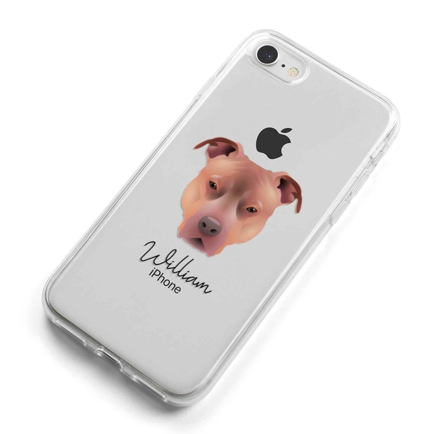 American Pit Bull Terrier Personalised iPhone 8 Bumper Case on Silver iPhone Alternative Image