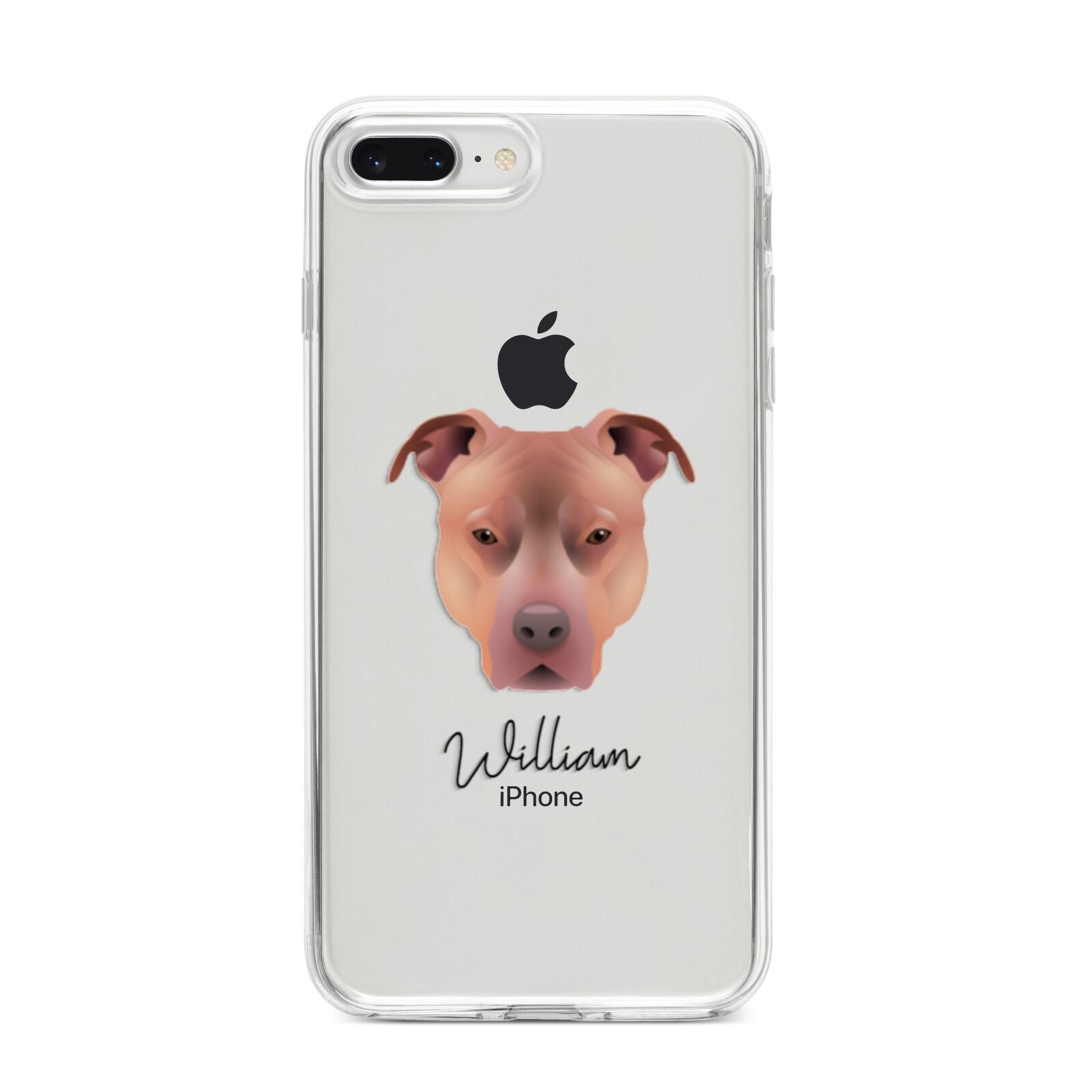 American Pit Bull Terrier Personalised iPhone 8 Plus Bumper Case on Silver iPhone