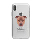 American Pit Bull Terrier Personalised iPhone X Bumper Case on Silver iPhone Alternative Image 1