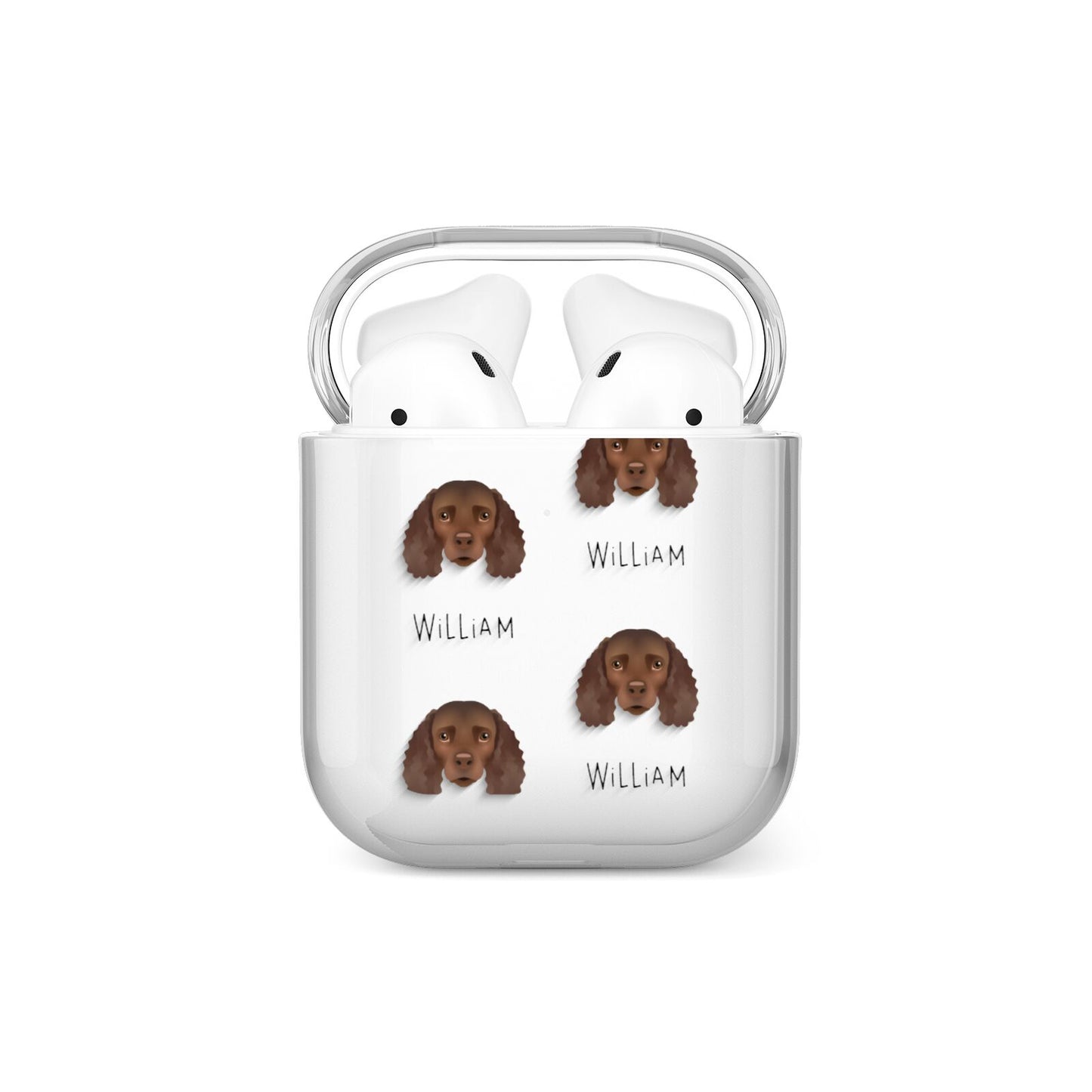 American Water Spaniel Icon with Name AirPods Case