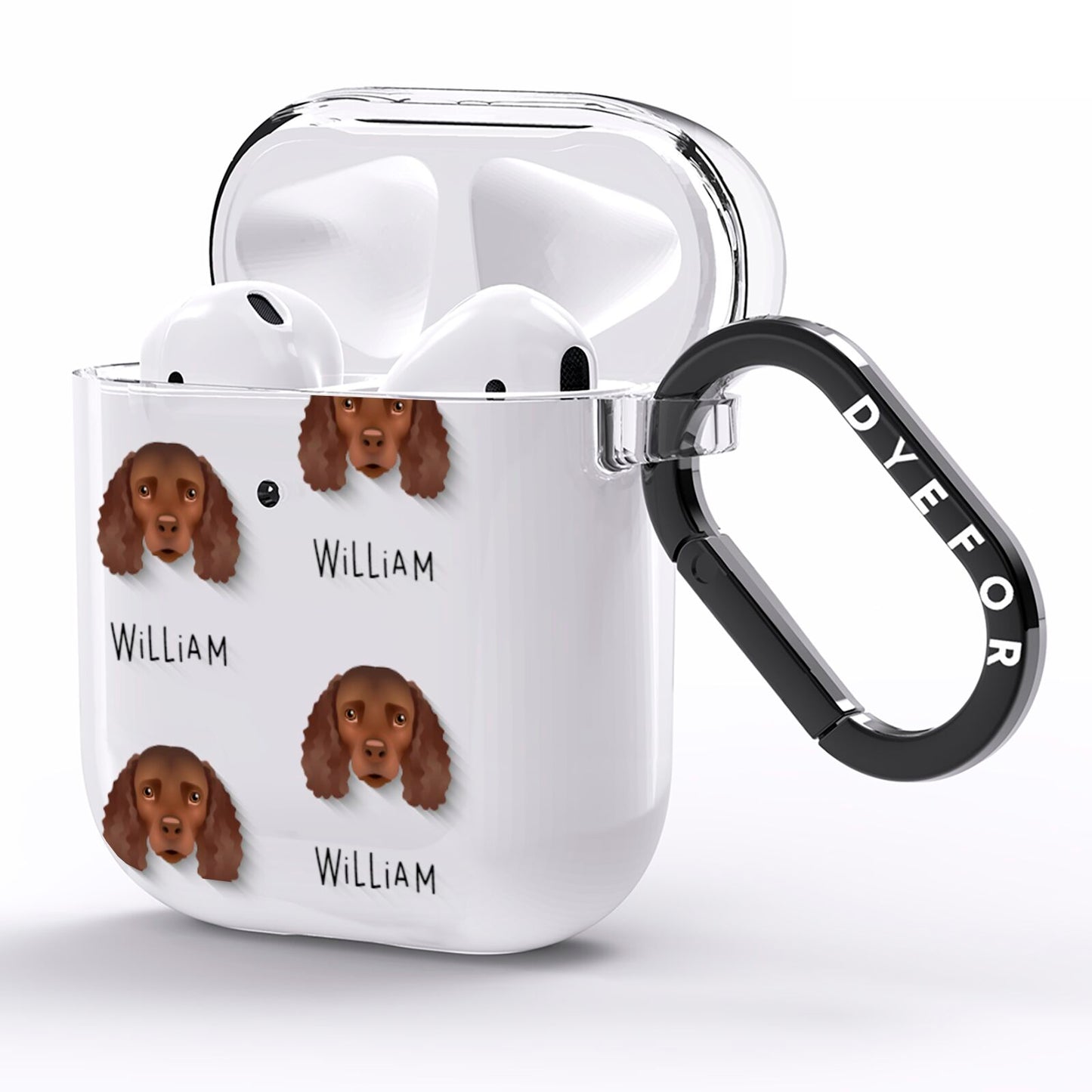 American Water Spaniel Icon with Name AirPods Clear Case Side Image