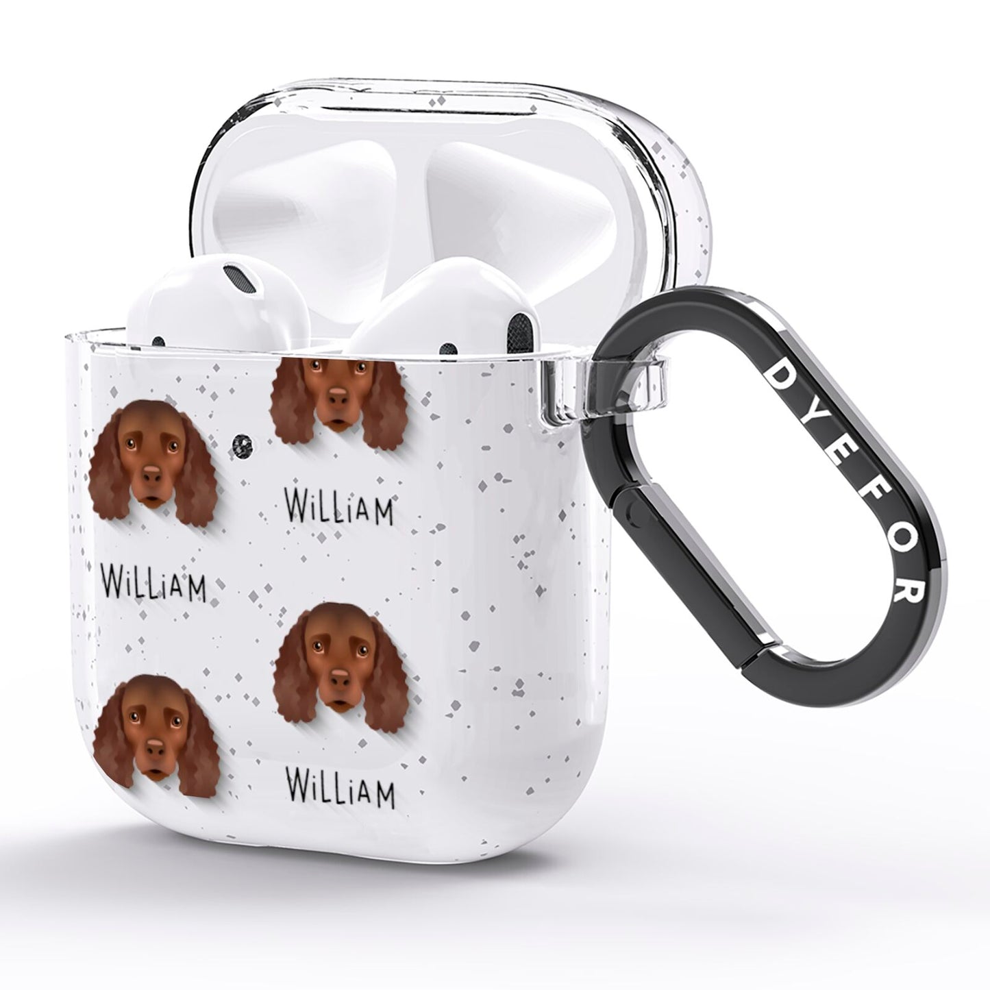 American Water Spaniel Icon with Name AirPods Glitter Case Side Image