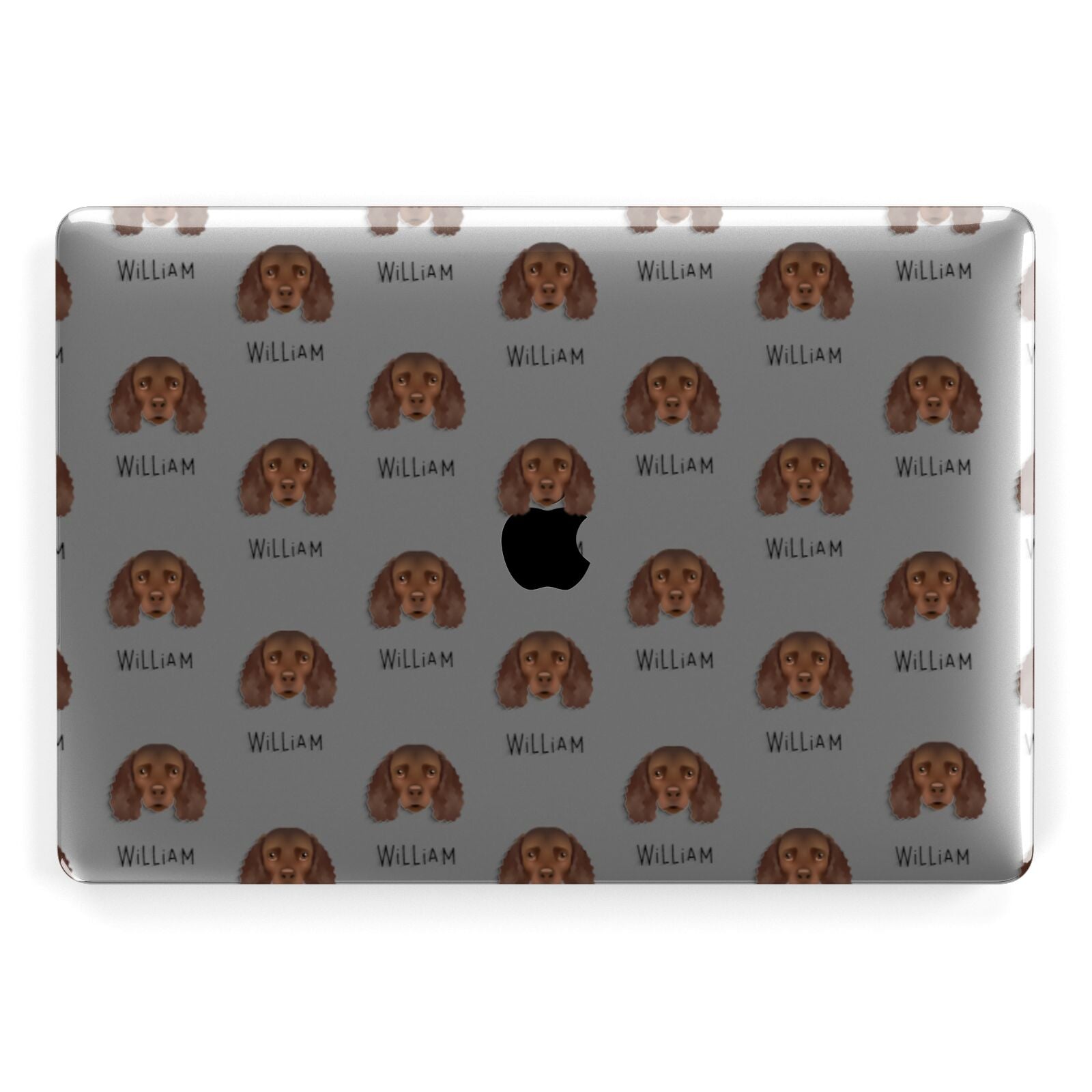 American Water Spaniel Icon with Name Apple MacBook Case