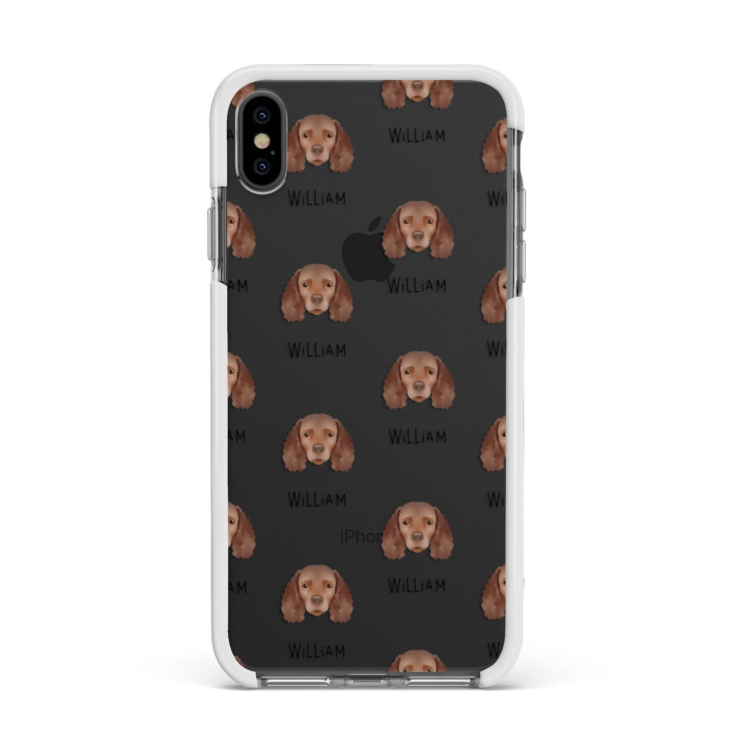 American Water Spaniel Icon with Name Apple iPhone Xs Max Impact Case White Edge on Black Phone