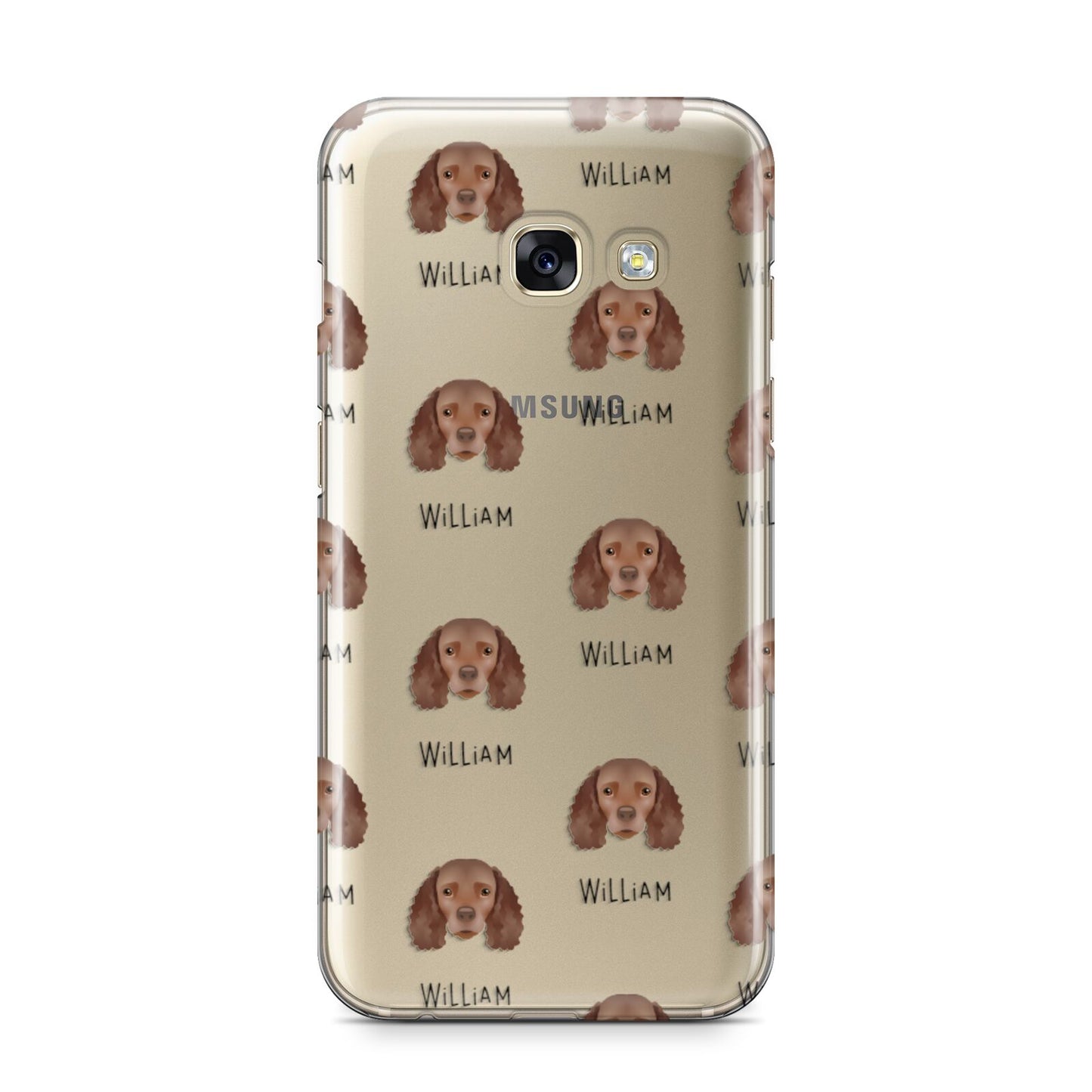 American Water Spaniel Icon with Name Samsung Galaxy A3 2017 Case on gold phone