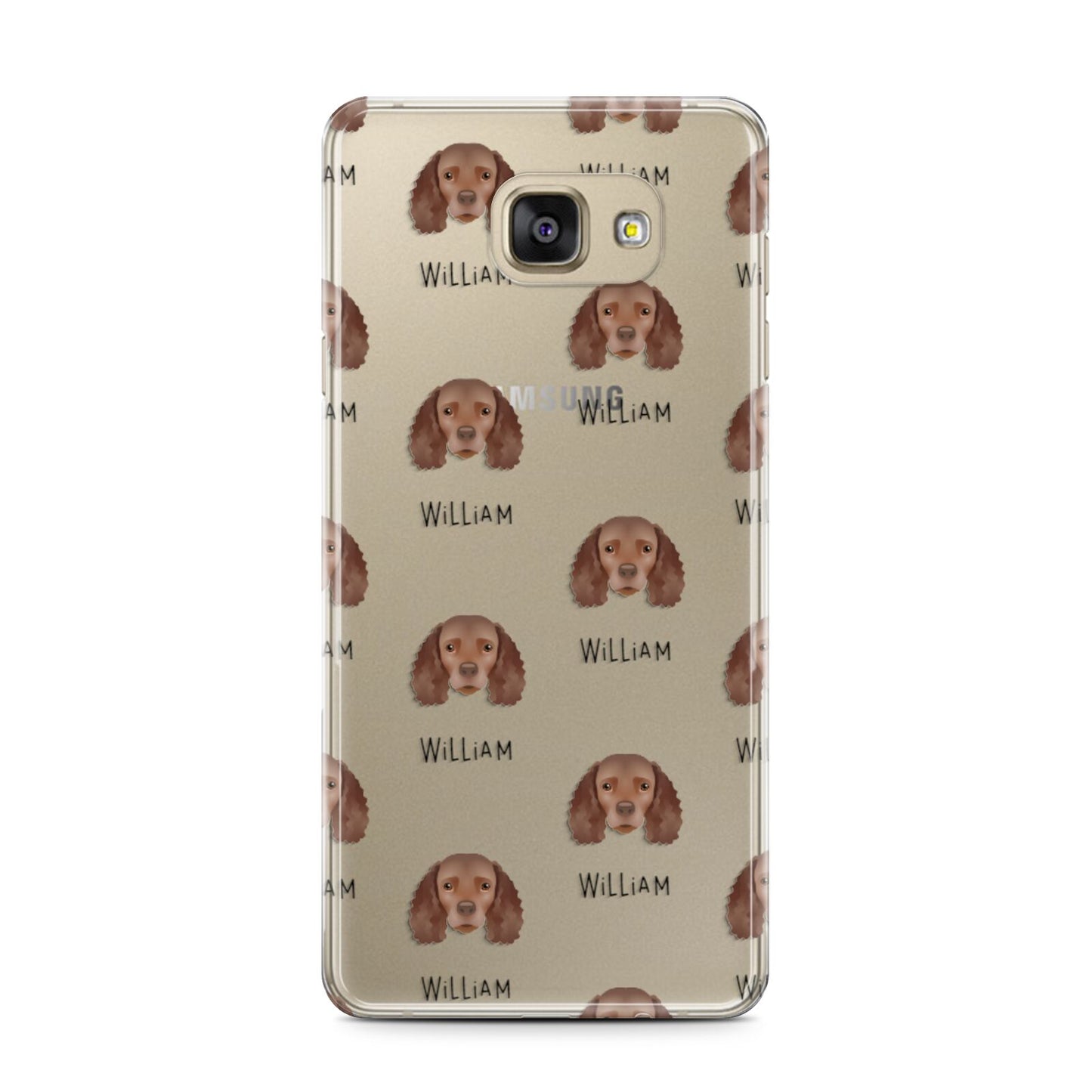 American Water Spaniel Icon with Name Samsung Galaxy A7 2016 Case on gold phone