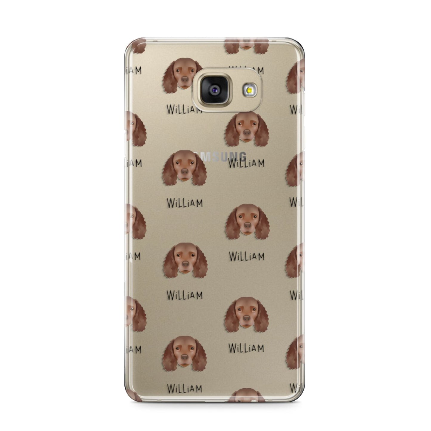 American Water Spaniel Icon with Name Samsung Galaxy A9 2016 Case on gold phone