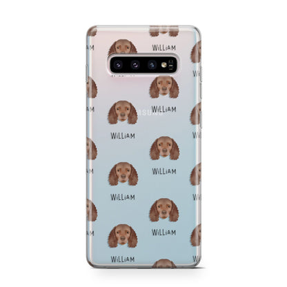 American Water Spaniel Icon with Name Samsung Galaxy S10 Case