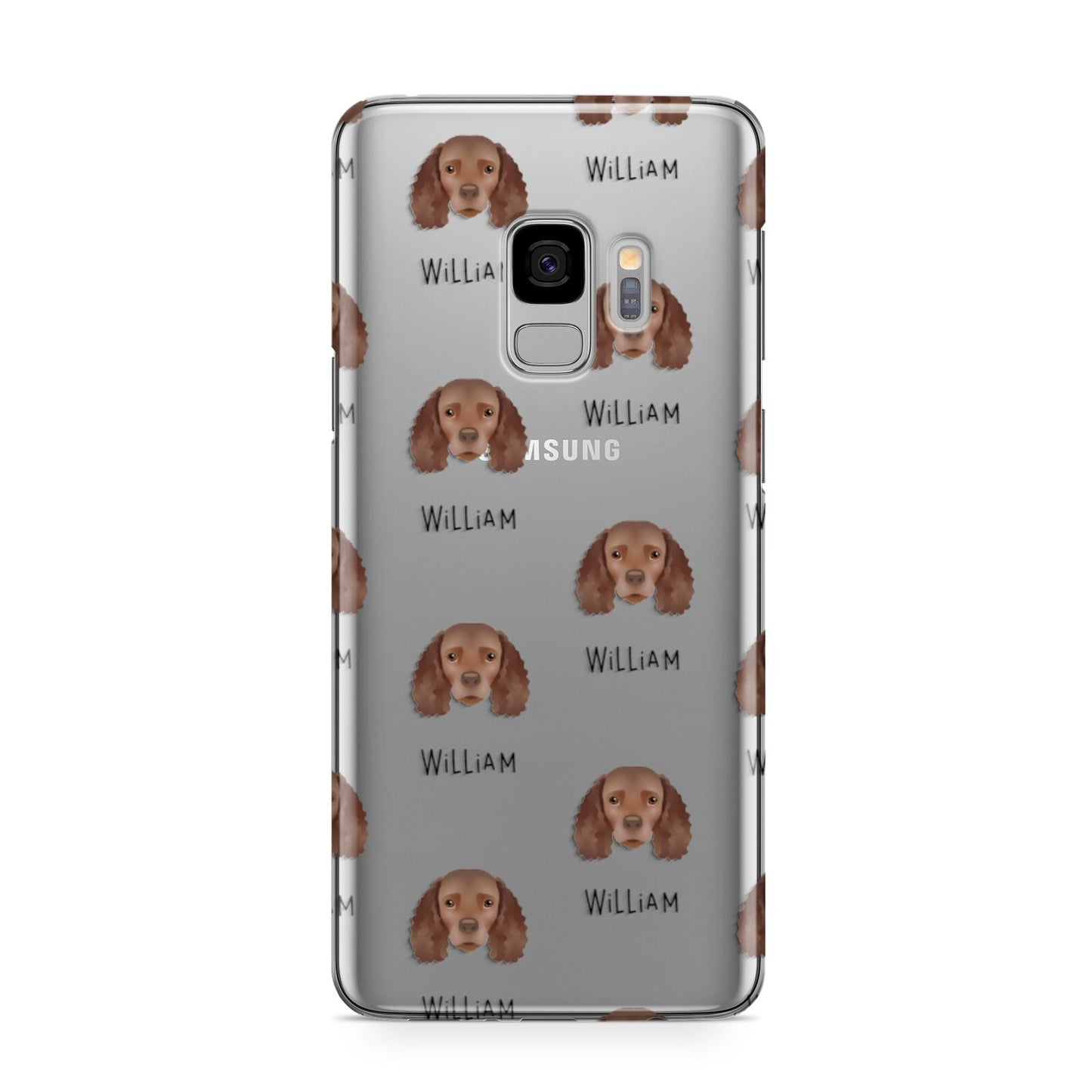 American Water Spaniel Icon with Name Samsung Galaxy S9 Case