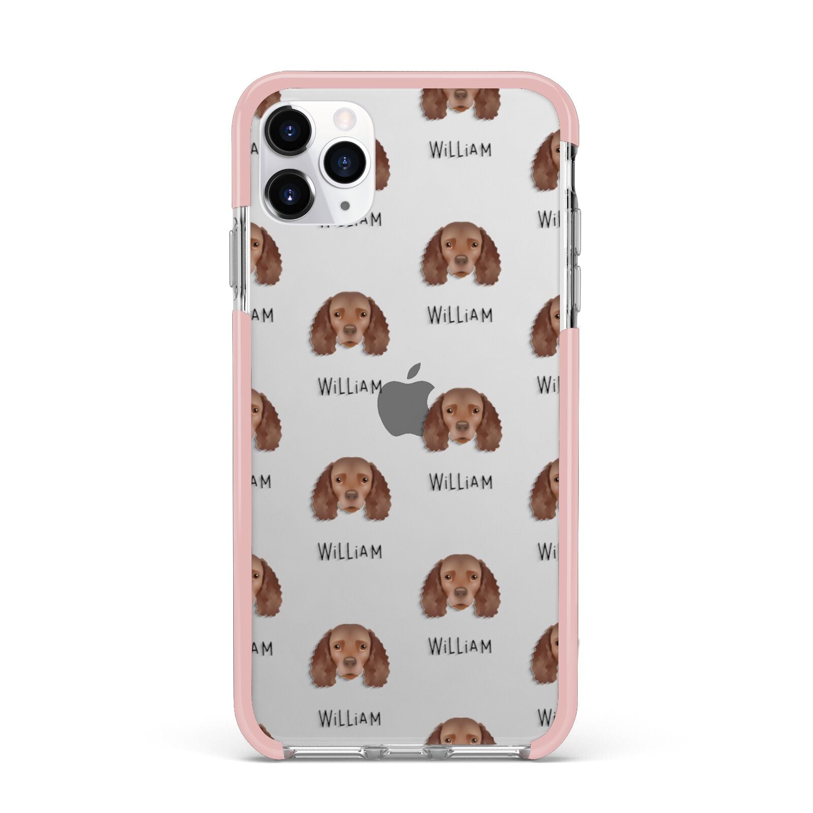 American Water Spaniel Icon with Name iPhone 11 Pro Max Impact Pink Edge Case