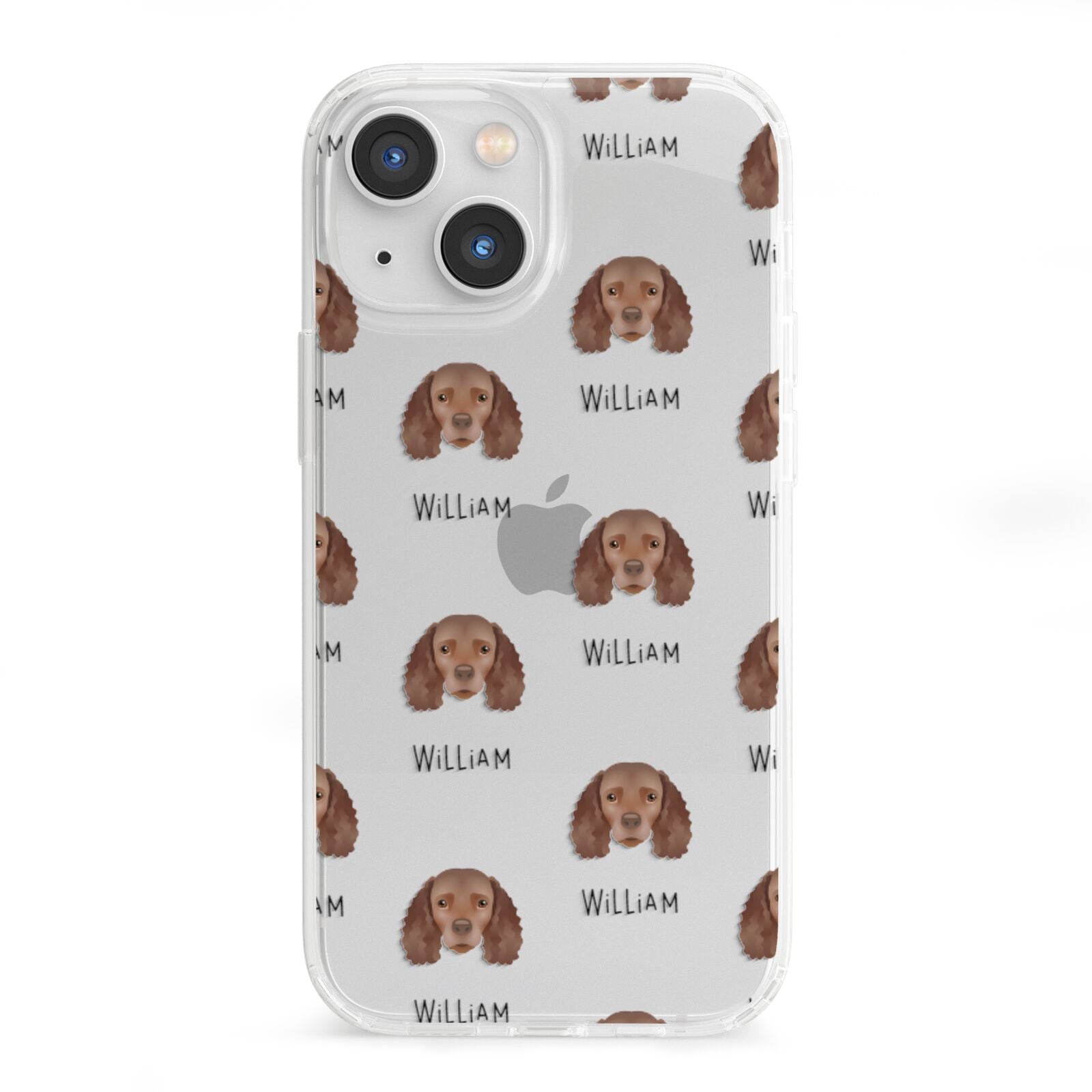 American Water Spaniel Icon with Name iPhone 13 Mini Clear Bumper Case