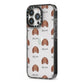 American Water Spaniel Icon with Name iPhone 13 Pro Black Impact Case Side Angle on Silver phone