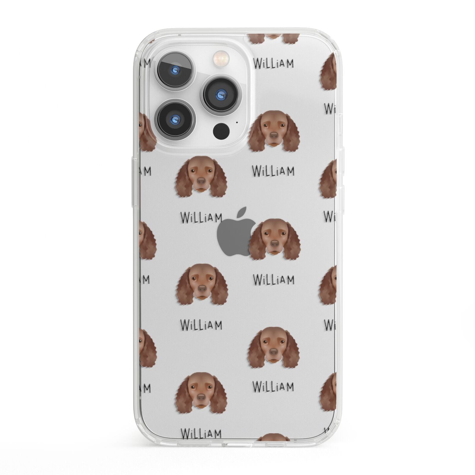 American Water Spaniel Icon with Name iPhone 13 Pro Clear Bumper Case