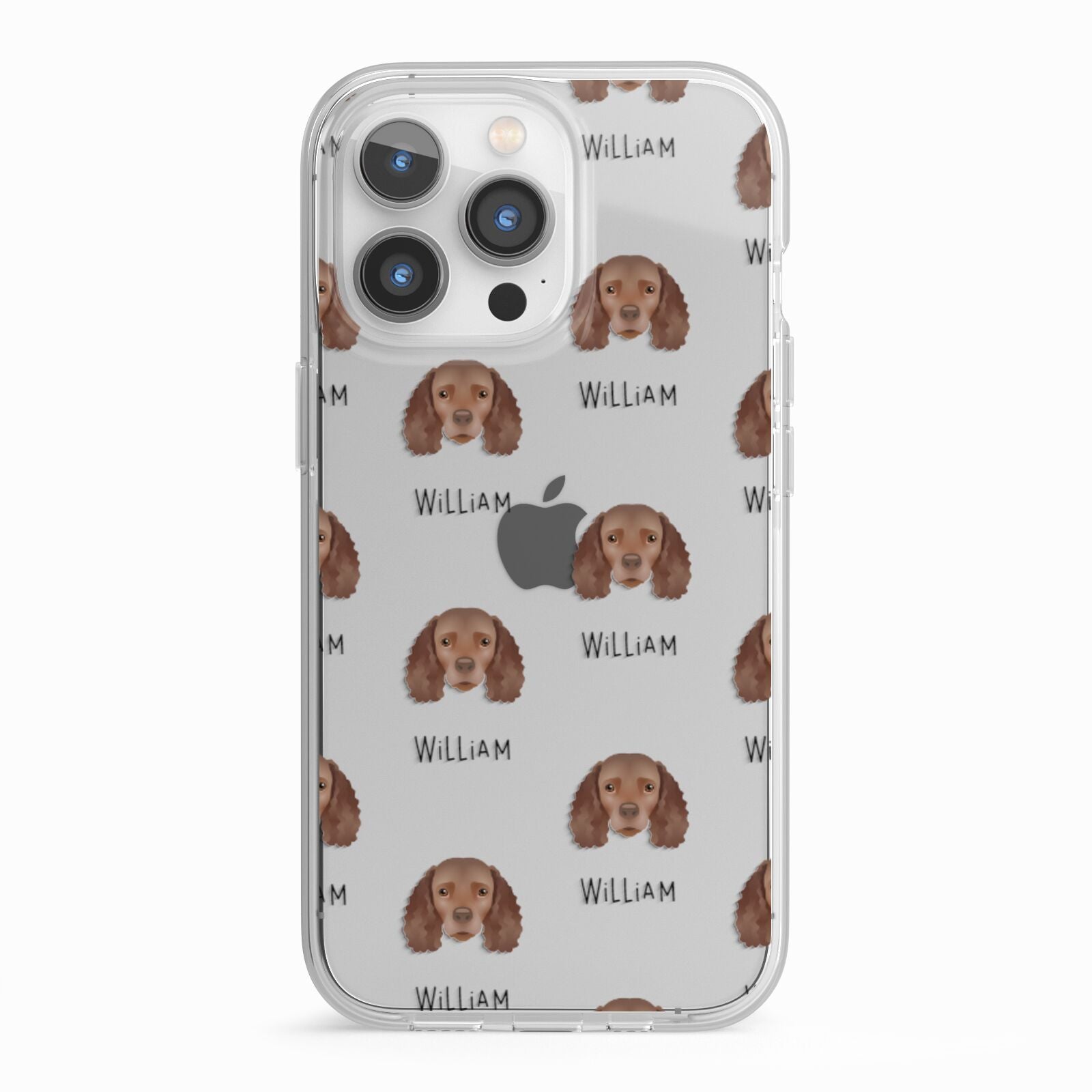 American Water Spaniel Icon with Name iPhone 13 Pro TPU Impact Case with White Edges