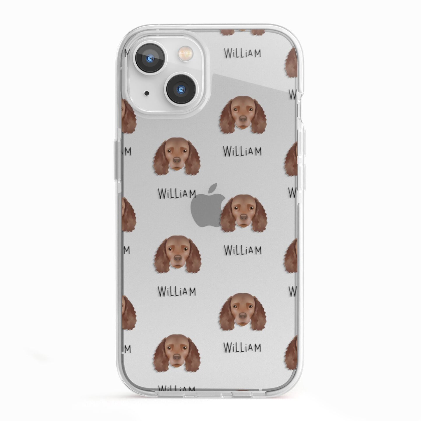 American Water Spaniel Icon with Name iPhone 13 TPU Impact Case with White Edges