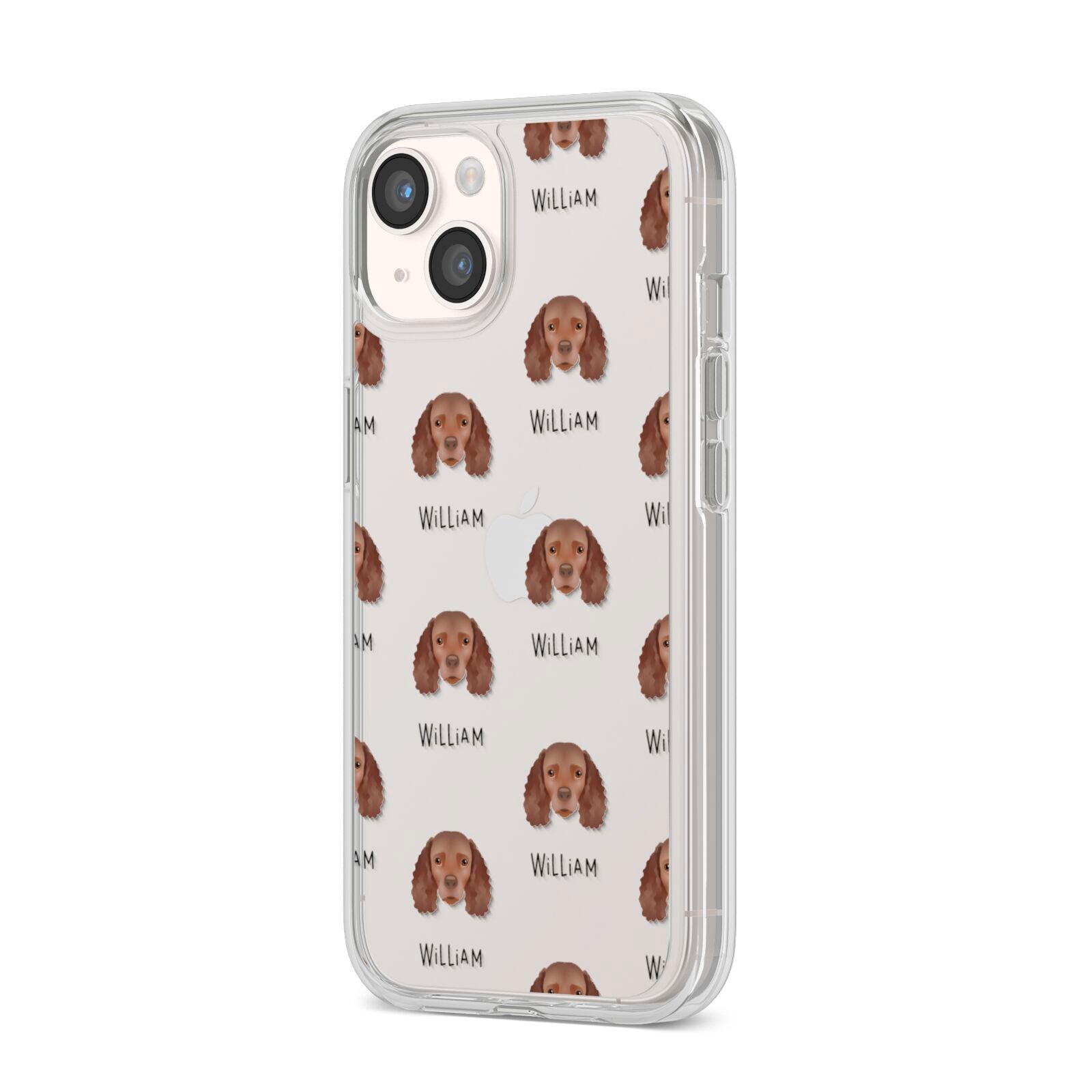 American Water Spaniel Icon with Name iPhone 14 Clear Tough Case Starlight Angled Image