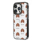 American Water Spaniel Icon with Name iPhone 14 Pro Black Impact Case Side Angle on Silver phone