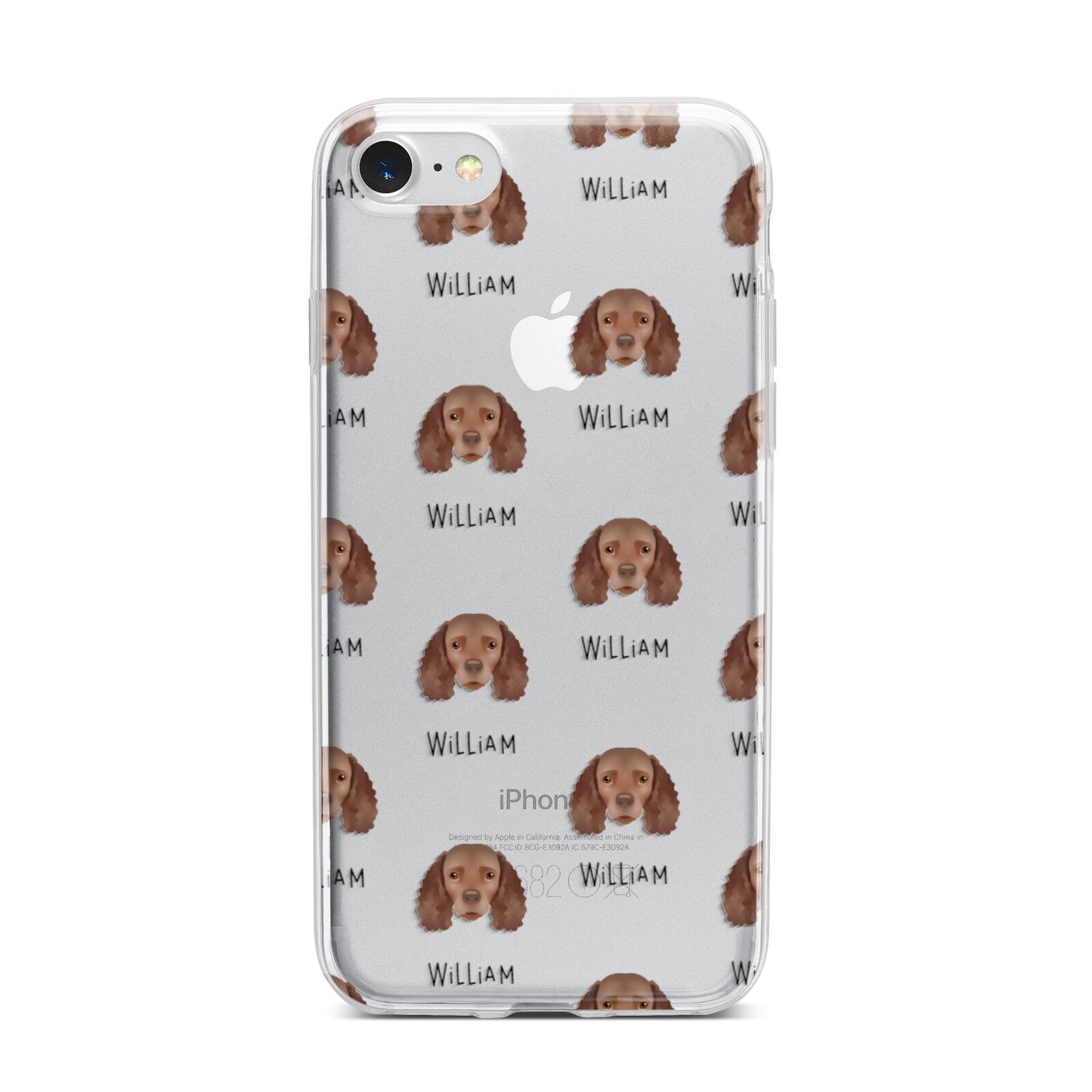 American Water Spaniel Icon with Name iPhone 7 Bumper Case on Silver iPhone