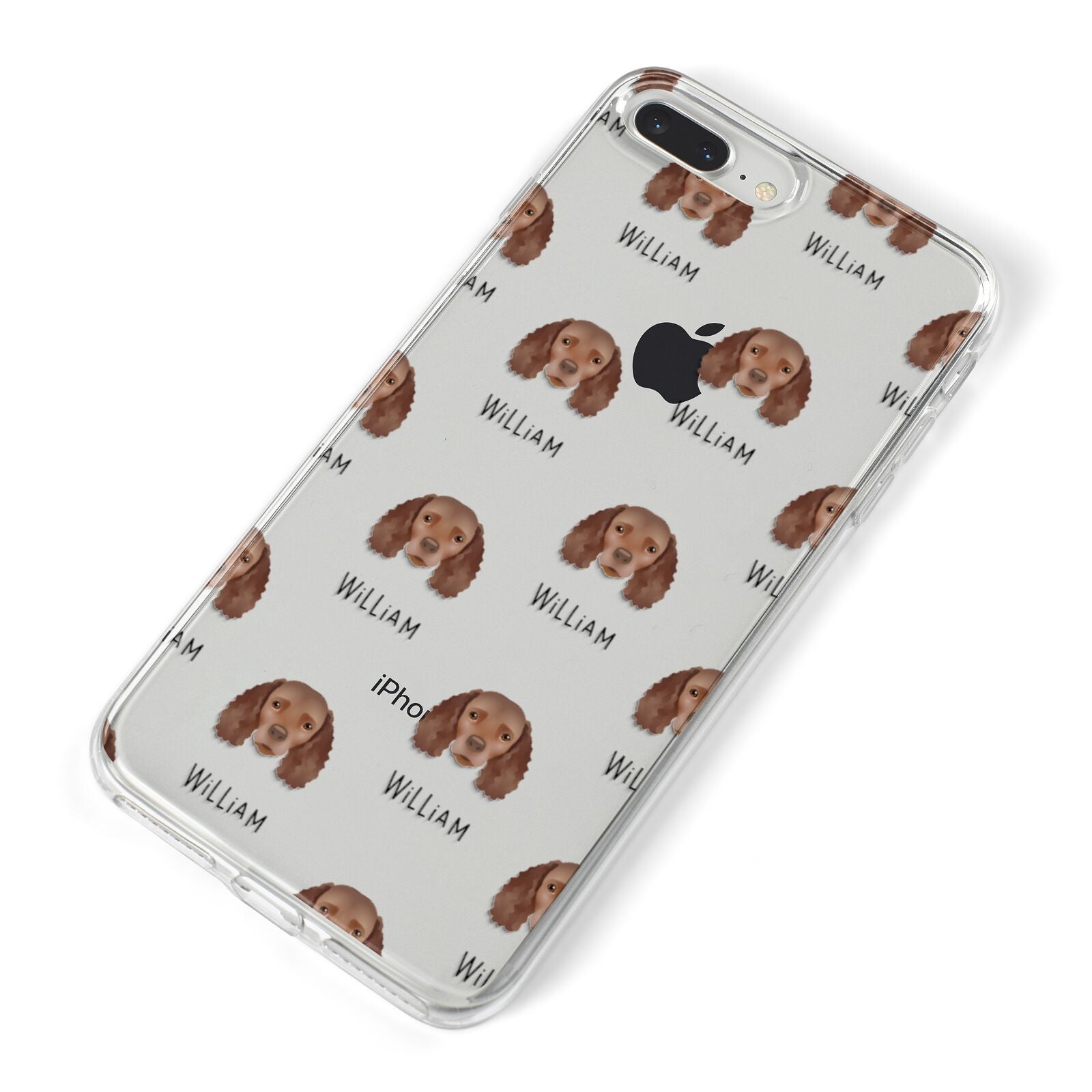 American Water Spaniel Icon with Name iPhone 8 Plus Bumper Case on Silver iPhone Alternative Image