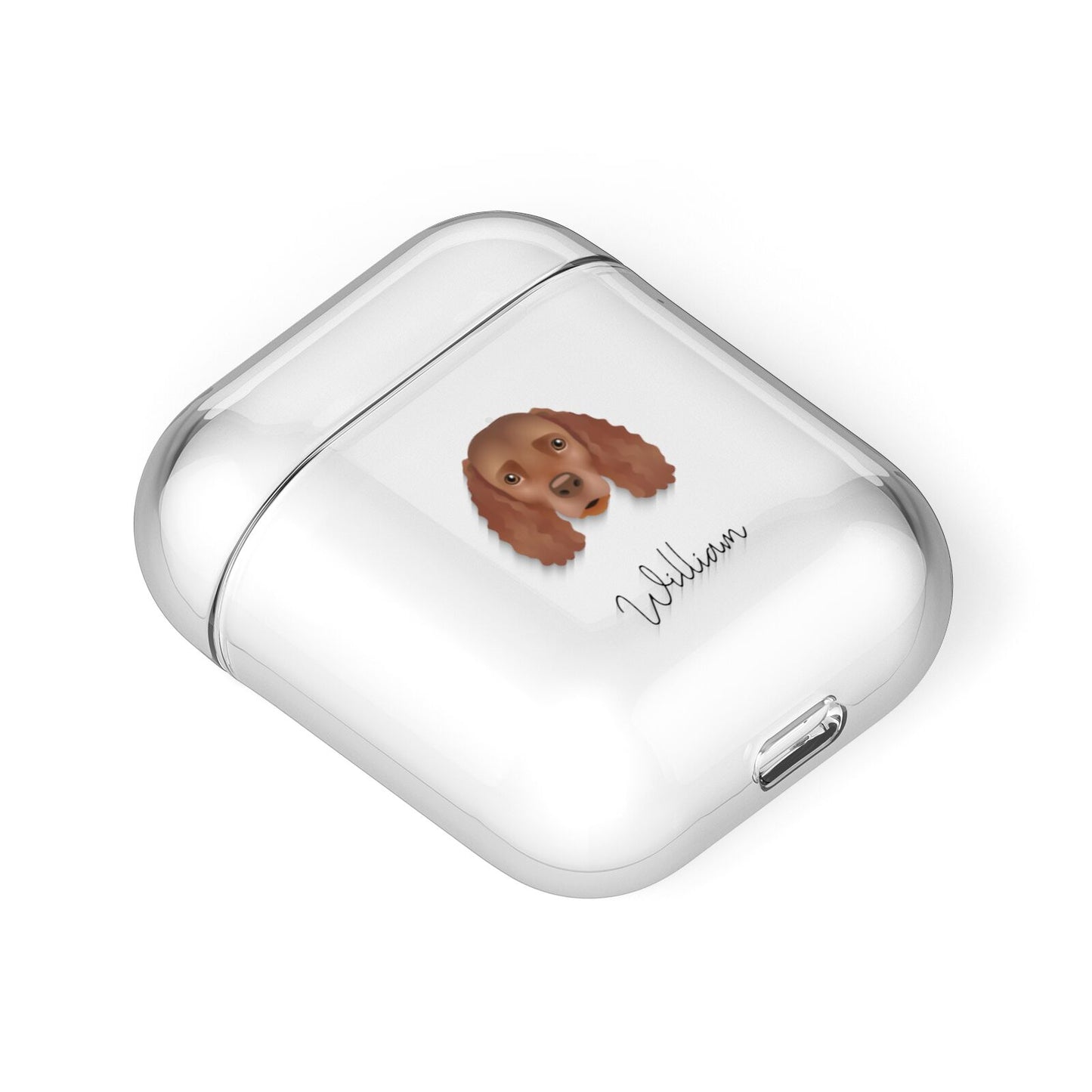 American Water Spaniel Personalised AirPods Case Laid Flat