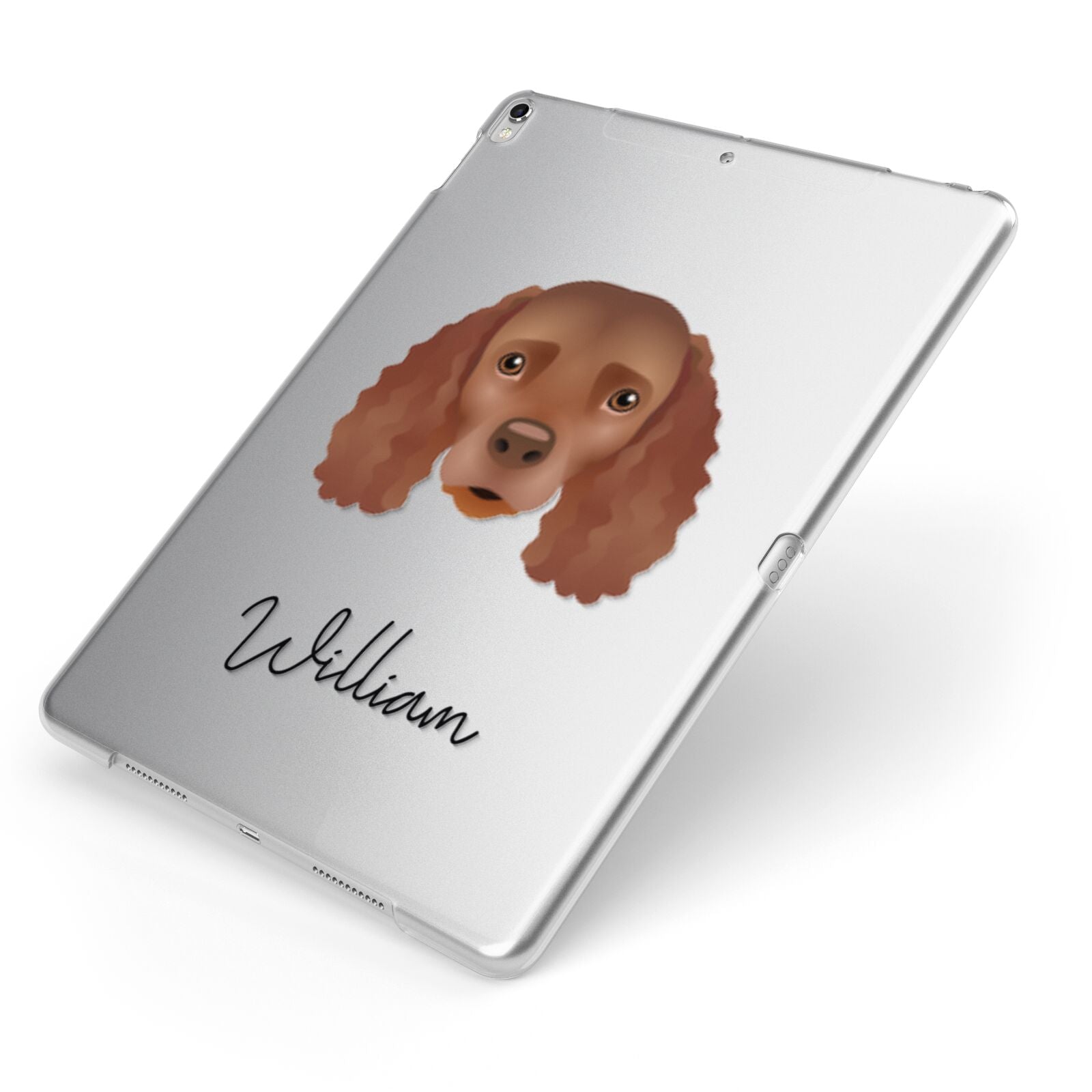 American Water Spaniel Personalised Apple iPad Case on Silver iPad Side View
